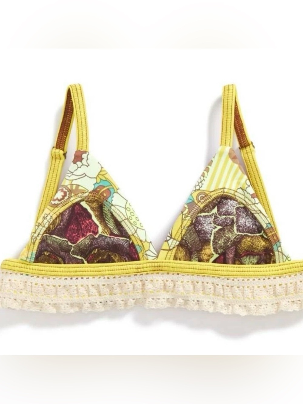 Maaji Yellow 'Royal Riders' Reversible Bikini top sz M